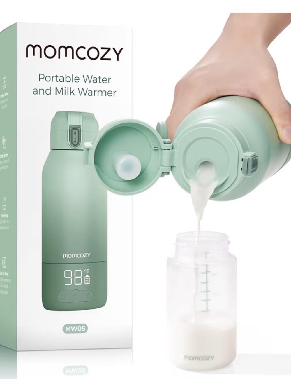 Momcozy Portable Water & Milk Warmer — Sage Green